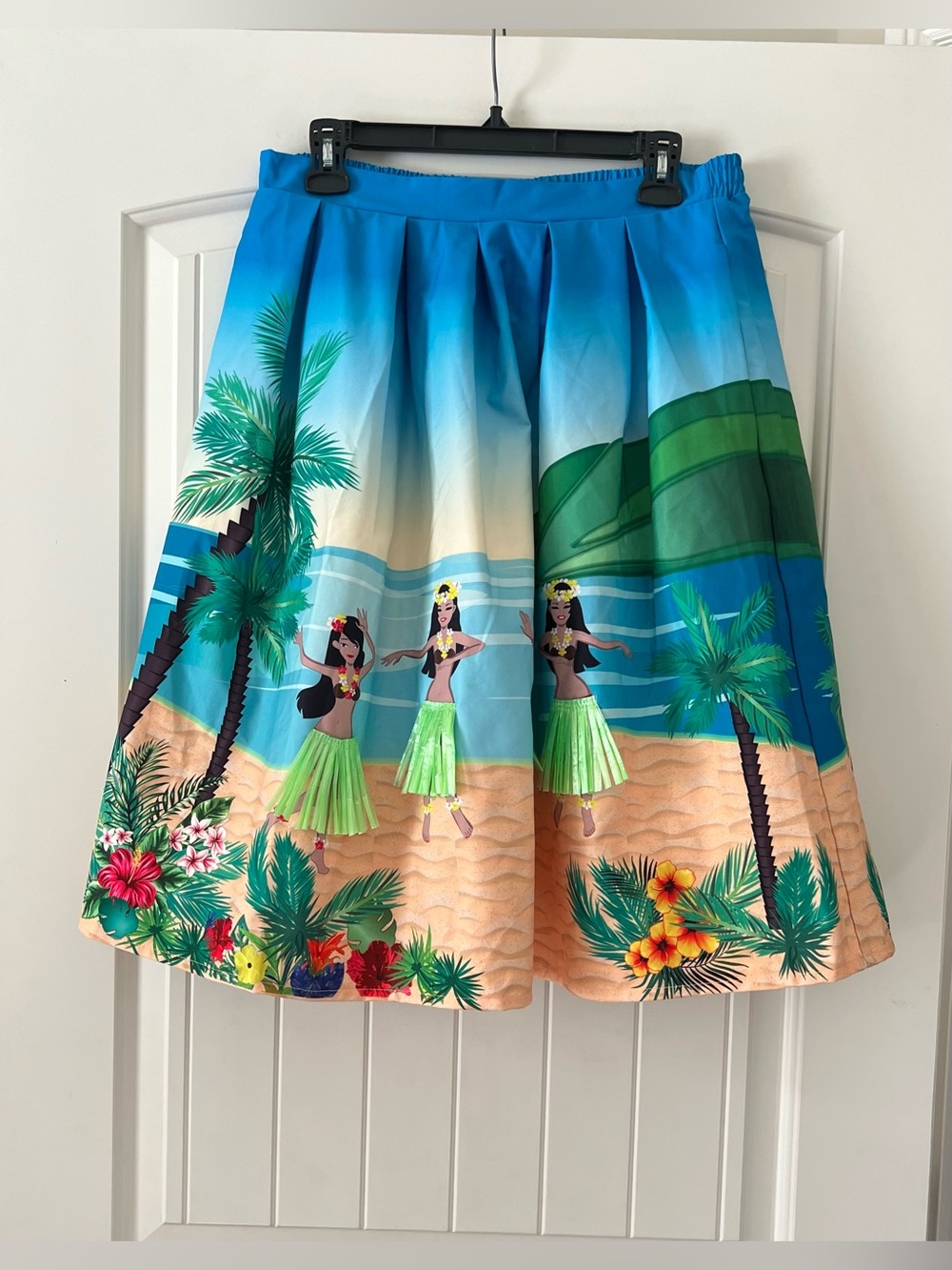 Unique Vintage Hula Girls Swing Skirt Size Medium Hawaii Beach Island New